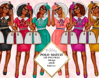 Afro Girl Clipart, Afro American Girl Clipart, Fashion Girl Clipart, fashion Clipart , Summer Clipart, Spring Clipart, Planner stickers