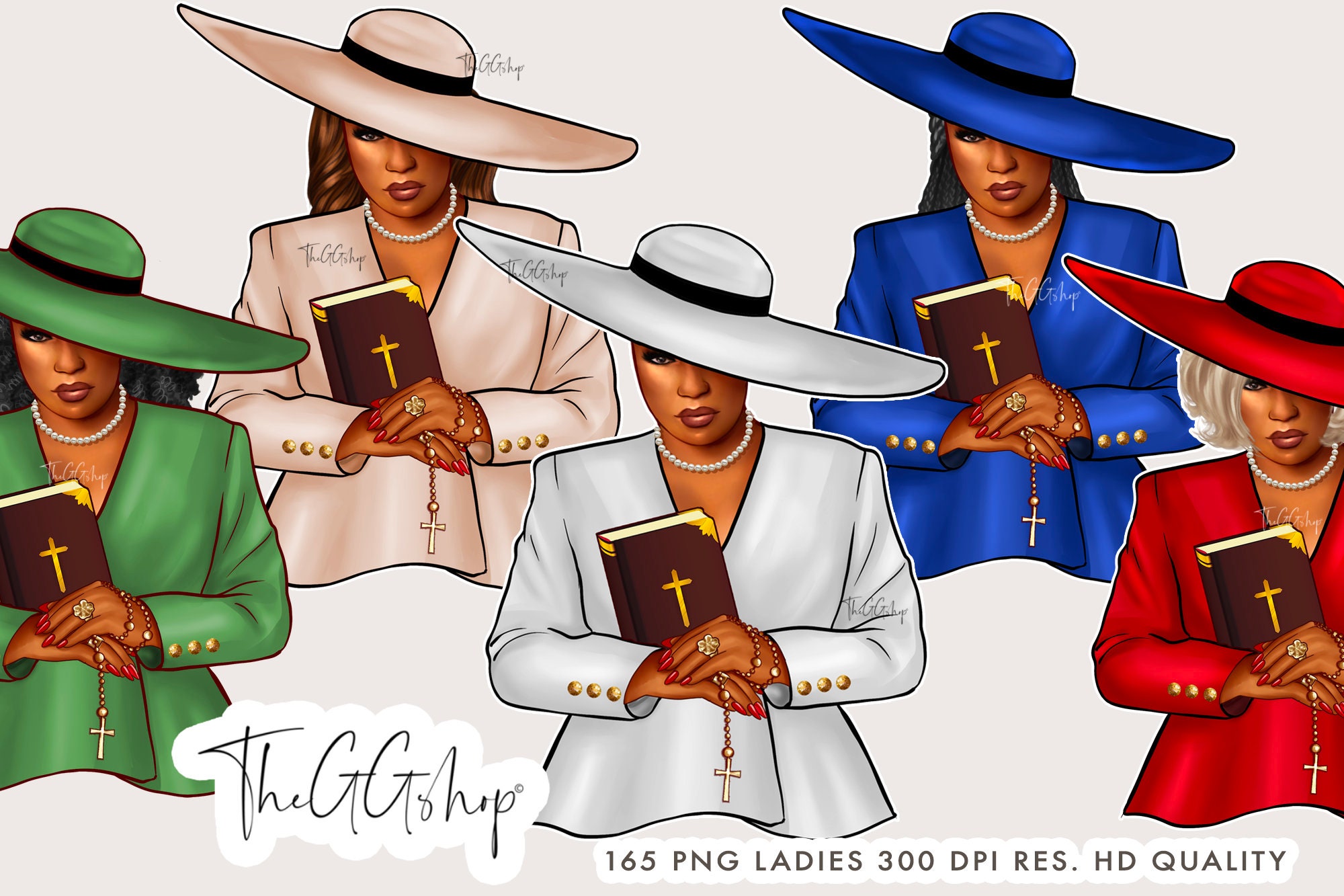 Church Lady Clipart, Praying Woman Clipart, Christianity Clipart, Bible Clipart, Black Woman Clipart, Faith Clipart, Hat Lady png