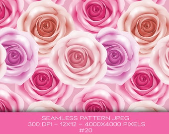 Ros sömlöst mönster, blommönster, geometriskt mönster, blommor sömlösa mönster, alla hjärtans dag digitalt papper, kommersiellt bruk