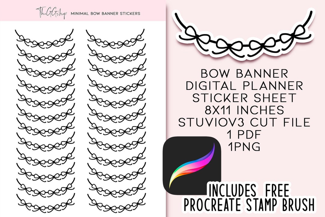 Script Planner Sticker, Printable Planner Stickers, Procreate Planner ...