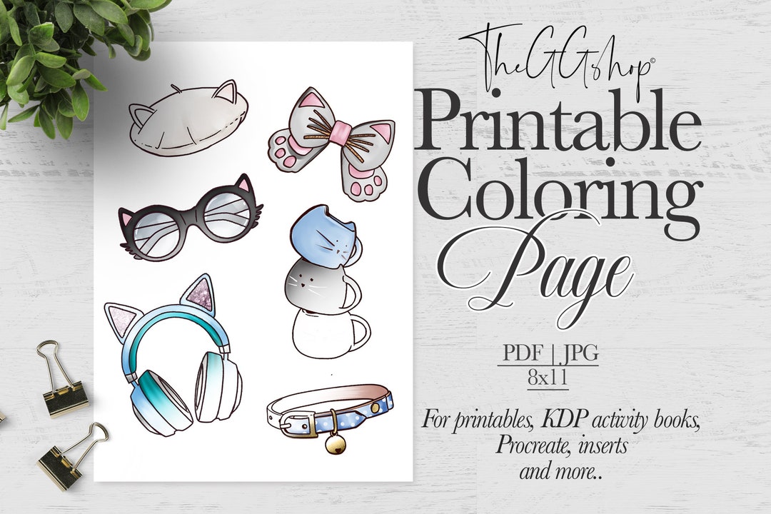 Cats Coloring Page, Kitty Coloring Page, Kids Printable Coloring Page ...
