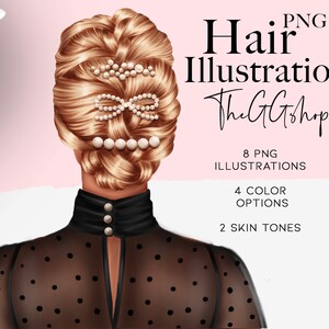 Fashion Girl Clipart, Afro American Girl Clipart, Hair Clipart, Planner Girl Clipart, Bridesmaid Clipart