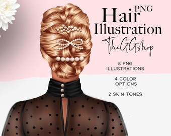Fashion Girl Clipart, Afro American Girl Clipart, Hair Clipart, Planner Girl Clipart, Bridesmaid Clipart