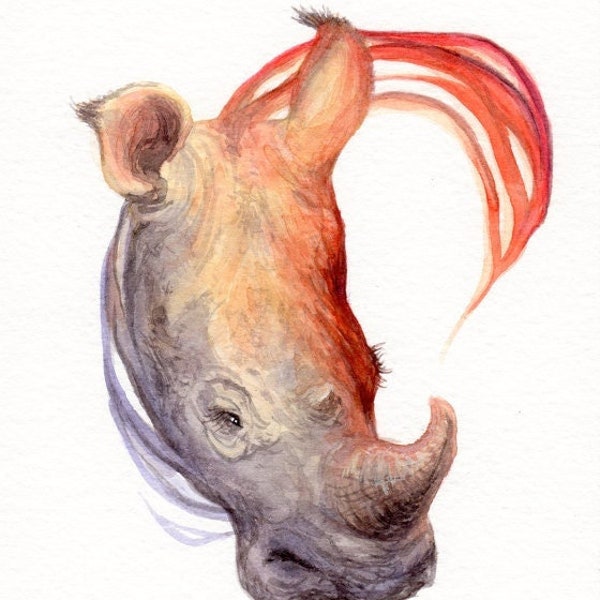 Original Painting "Rhino Sunset"