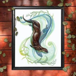 Art Print "Diving Otter"