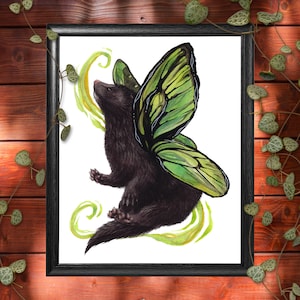 Art Print &quot;Faerie Mustelids: American Mink&quot;
