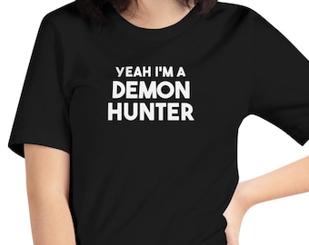 Unisex Demon Hunter Shirt Halloween Anime T-Shirt Blue Supernatural Green Pink Yellow Black Fantasy Plus Size Tee Cartoon Manga
