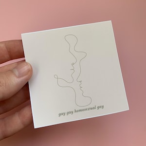 Gay Gay Homosexual Gay Sticker Queer Love M/M Romance Sticker Romantic Fandom Minimalist Gift Humorous Lgbtq Lgbtqia Lgbtqa Lgbt