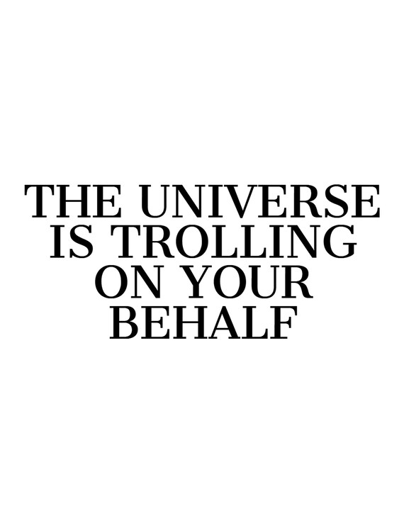 The Universe Is Trolling On My Behalf Poster Print Decor 8 12 X 11 Wall Art Universe Is Conspiring To Shower You With Blessings Magic
