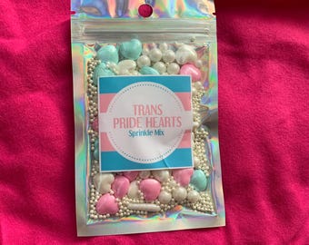 Heart Transgender Pride Sprinkle Mix - Trans Sprinkles Lgbtqia LGBTQ LGBT Transmasc Transfemme Nonbinary
