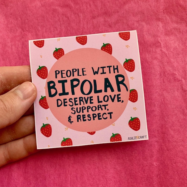 Mental Health Positivity: Strawberry Borderline Personality BPD Dissociative Identity Schizophrenia Bipolar Print, Sticker, Magnet
