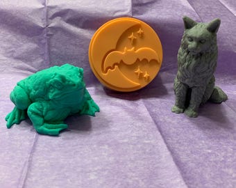 Customizable Halloween Got Milk Bar Soaps - Cat, Toad, or Bat Moon Orange Black Frog