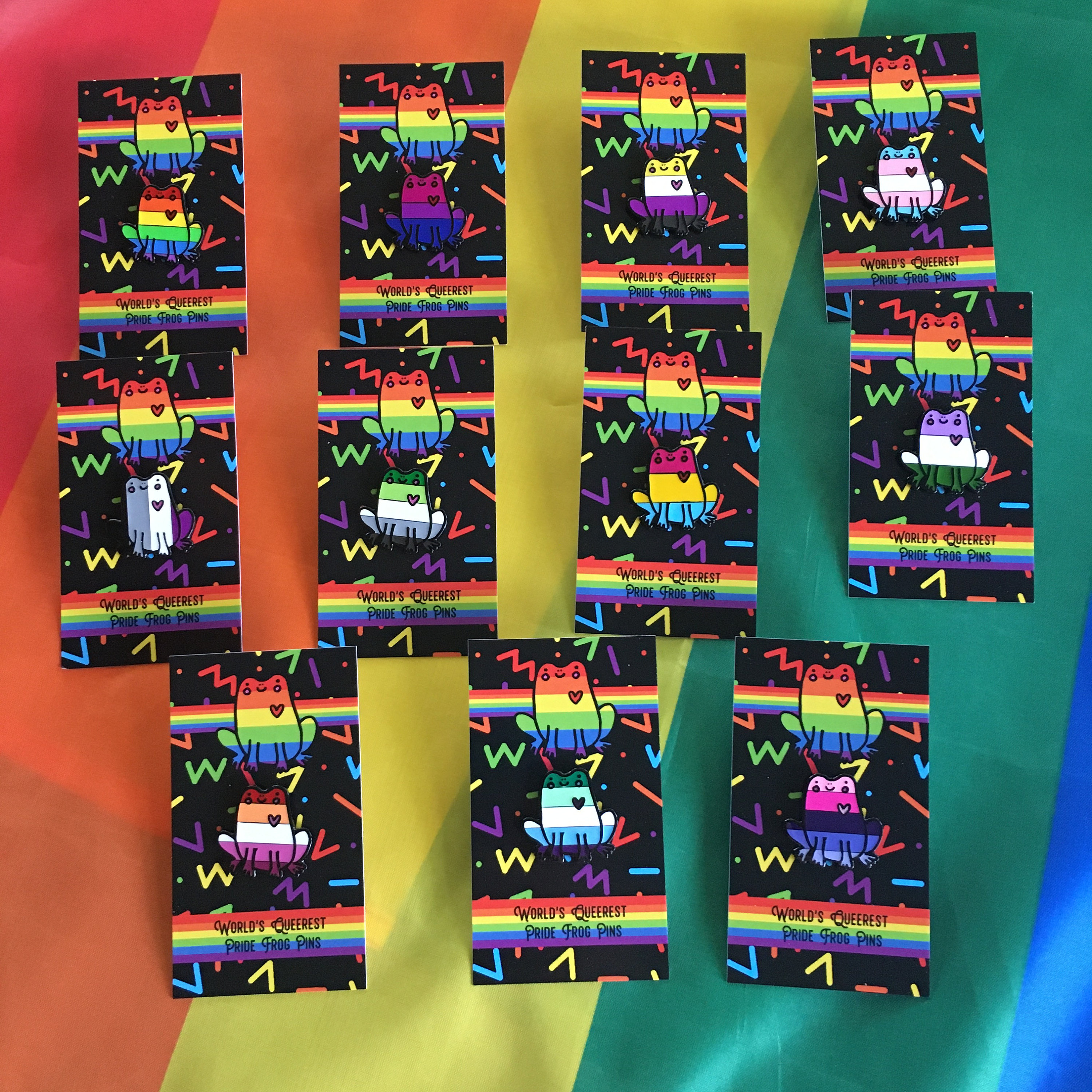 Lesbian Pride Frog Pin Sunset Lesbian LGBT+ Flag | Chibi Superhero Enamel  Gay Frog Pin