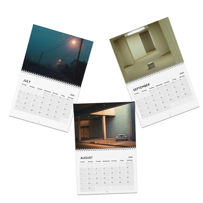 Eerie Liminal Spaces 2026 Wall Calendar - Nostalgic Surreal Horror Calender Creepy Calandar Supernatural image 6