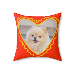 Kundenspezifisches Haustier-Kissen-Herz geliebtes Haustier-Porträt-Katzen-Foto-Kissen gesponnenes Polyester Kundengerechte Trauergeschenk-Hundeerinnerungs-quadratische Abdeckung