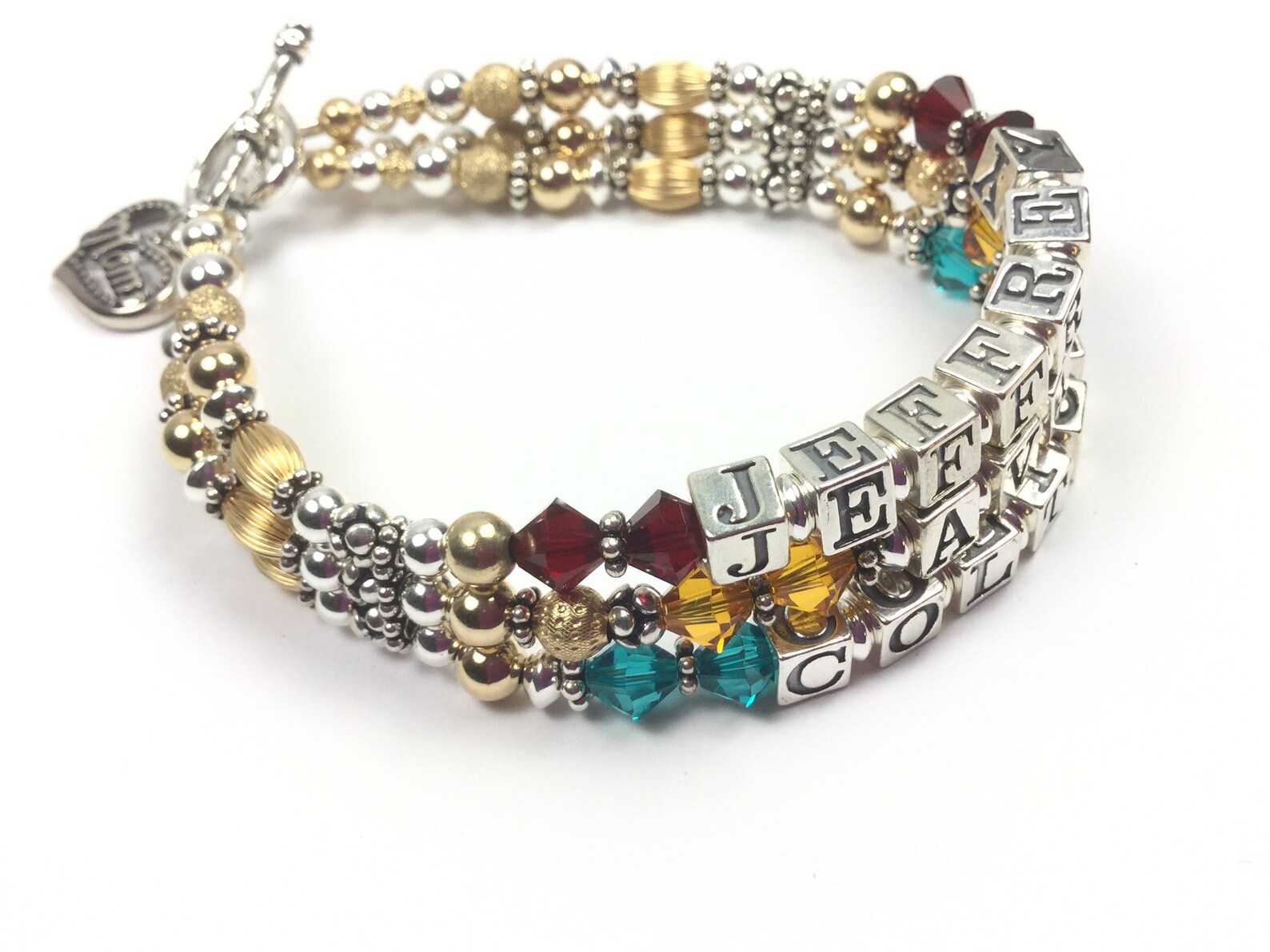 Mommy Gold Bracelet, Gold Mother's Bracelet, 3 Name Bracelet, Multiple ...