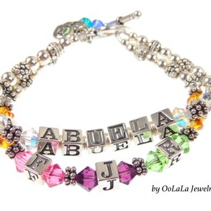 Abuela Bracelet, Abuela Jewelry, Abuela Necklace, Grandmother Jewelry, Grandmother Bracelet, Custom Name Bracelet, Family Jewelry, Heirloom