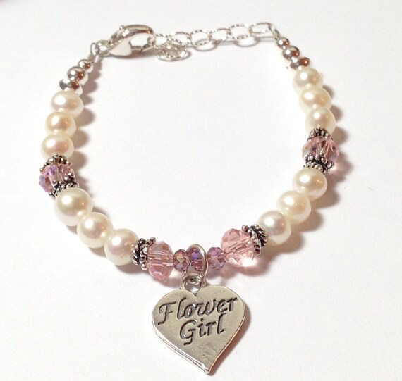 Items similar to Flower Girl bracelet, Flower girl jewelry, Flower Girl