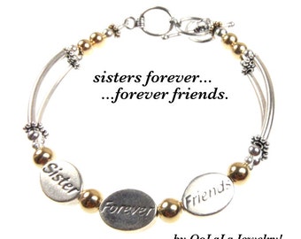 Sister Bracelet, Sister Jewelry, Sister Friend Bracelet, Sister Forever Bracelet, 3 Wish Jewelry, Message Bracelet, best friend bracelet