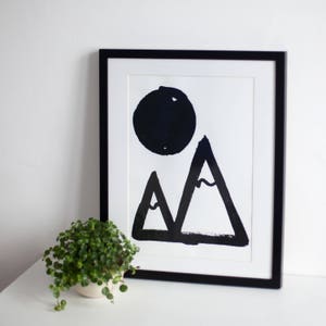 Black Mountains Screen Print | Screen Printed, Minimalist Screen Print | Wall Decor | Wall Print | Hand Screen Printed