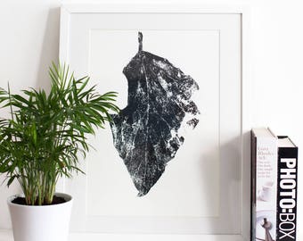 Dry Leaf Screen Print | Screen Printed, Botanical Screen Print | Wall Decor | Wall Print | Hand Screen Printed