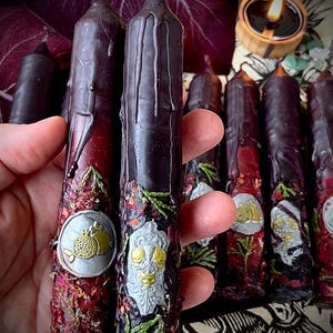 Persephone and Hades Devotional Candles (Set of 2) handmade with beeswax