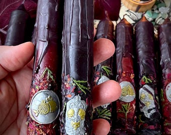 Persephone and Hades Devotional Candles (Set of 2) handmade with beeswax
