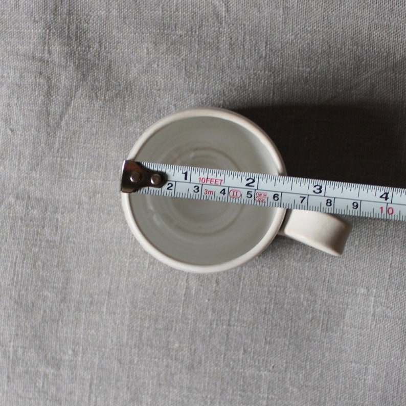 Ceramic espresso cup, White stoneware cup, Small ceramic cup, White stripe cup, Coffee lover gift, Contemporary ceramic, Small pottery cup image 10