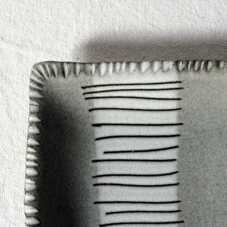 Square Ceramic Plate, Trinket Dish, Trinket Plates, Ceramic Office Desk