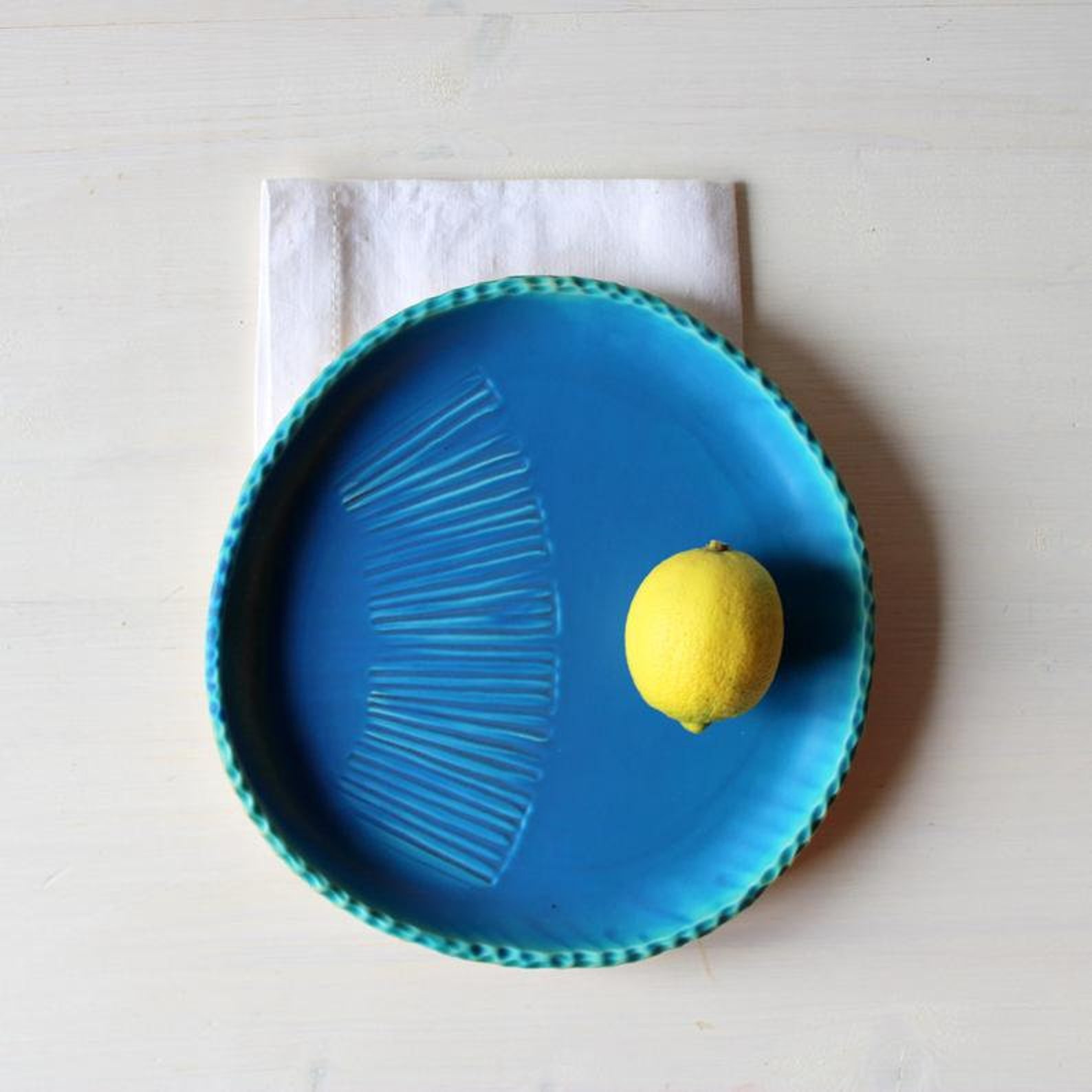 PotsbyNives Blue ceramic plate