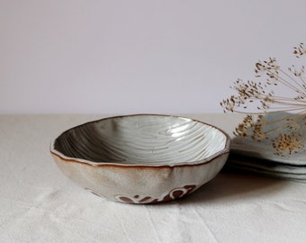 Organic ceramic bowl, Rustic ceramic, Pottery bowl, Handmade bowl, Not perfect ceramic, Wabi sabi bowl, Unique bathroom deco, Jewelry keeper