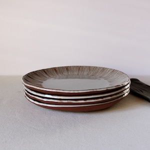 Dinerborden - set van vier keramische borden - aardewerk borden