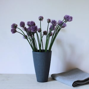 Blue ceramic vase, Stoneware vase, Tall pottery vase, Simple vase, Flower display, Kitchen decor, Flowers lover gift, Minimalistic ceramic