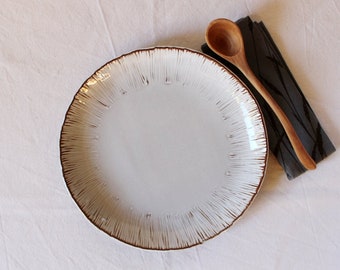Serving plate, Stoneware plate, Ceramic plate, hand built ceramic plate, Pottery plate, Artisan ceramic plate, Snack plate, Pottery handmade