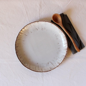 Handmade Stoneware Serving Plate: Artisan Ceramic Snack Dish