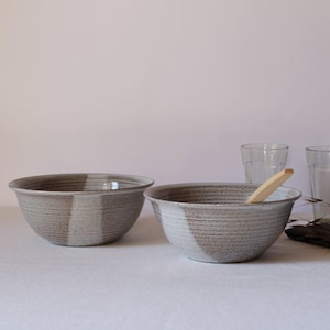 Soup bowls, Stoneware bowls, Modern ceramic, Thrown bowls, Pottery handmade,  Breakfast bowl handmade, Serving bowls, Two ceramic bowls