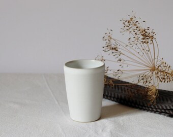 Cappuccino cup, Ceramic tumbler, Stoneware cup, No handle cup, White ceramic, Coffee lover gift, Contemporary ceramic, Small pottery cup