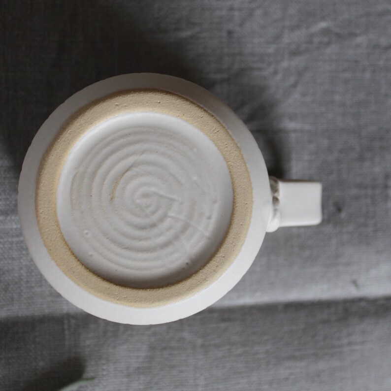 Ceramic espresso cup, White stoneware cup, Small ceramic cup, White stripe cup, Coffee lover gift, Contemporary ceramic, Small pottery cup image 8