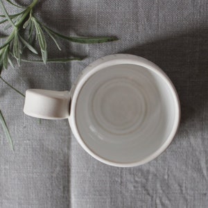 Ceramic espresso cup, White stoneware cup, Small ceramic cup, White stripe cup, Coffee lover gift, Contemporary ceramic, Small pottery cup image 7