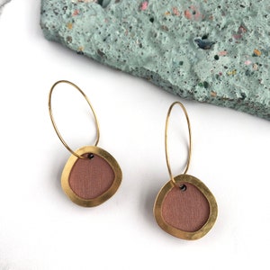 Circle Hoop Earrings - Pink & Gold Earrings