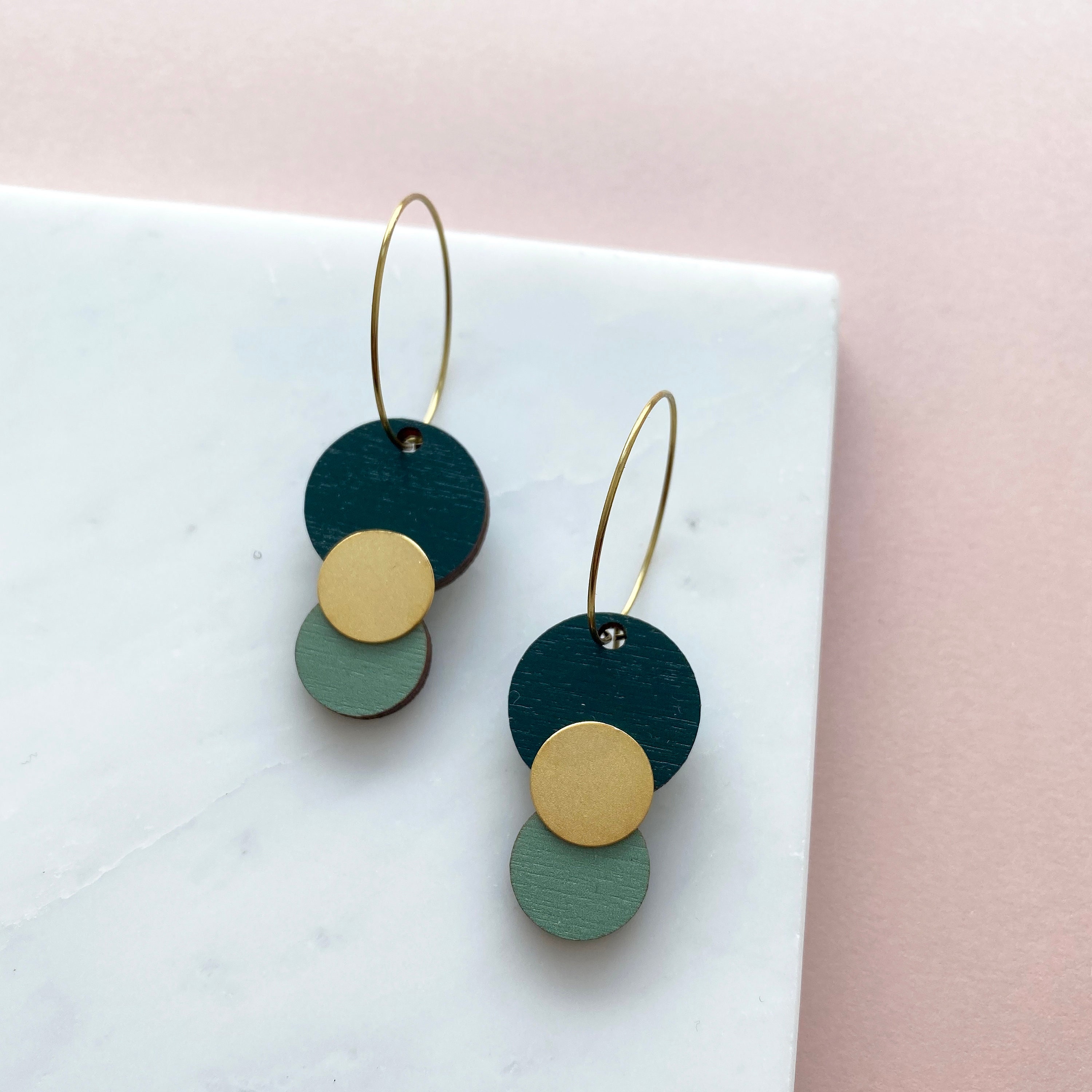 statement Circle Hoop Earrings - Geometric Gold Hoops Minimal Jewellery Gift For Her 6 Colours