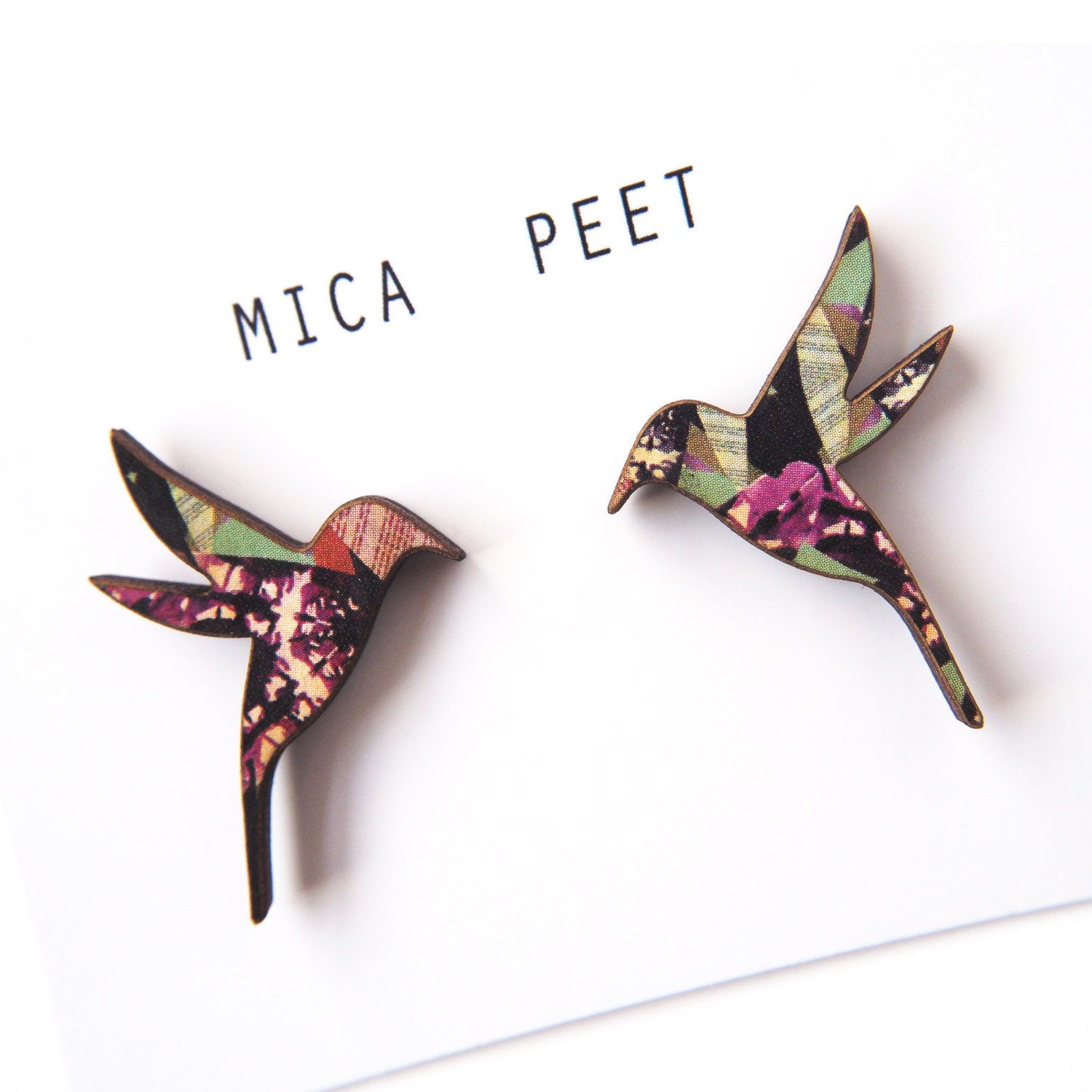 Hummingbird Stud Earrings - Bird Jewellery Gift For Her Lover Gifts