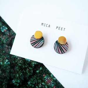 Palm Leaf Stud Earrings – Geometric Tropical Plant Jewellery