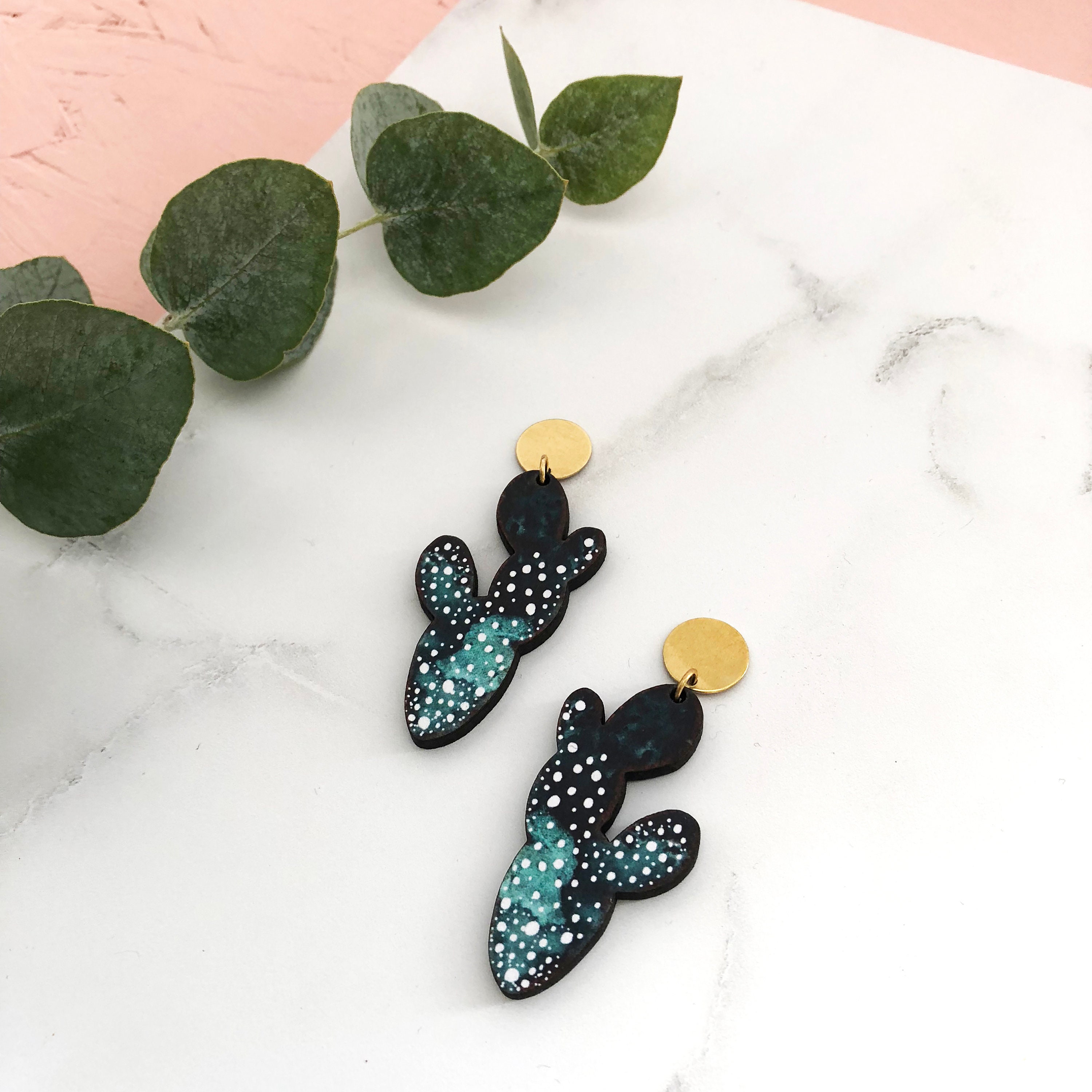 statement Cactus Earrings - Jewellery Tropical House Plant Gift Fashion Accessory