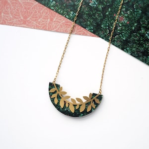 Botanical Gold Leaf Necklace - Leaf Pendant - Delicate Gold Branch - Gift For Her - Foliage Necklace - Modern Necklace - Gift For Girlfriend