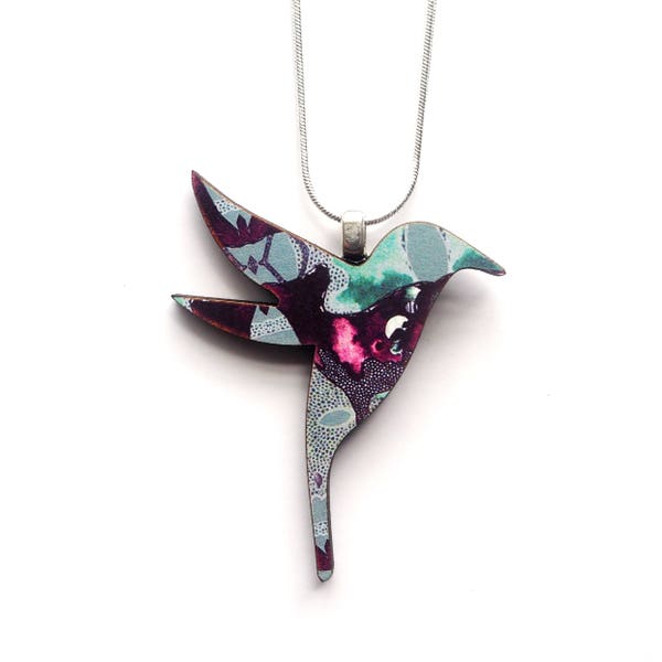 Hummingbird Necklace - Gifts For Mum - Bird Necklace - Bird Jewellery - Bird Pendant - Laser Cut Hummingbird - Wooden Bird - Gifts For Women