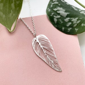 Delicate Silver Leaf Necklace - Leaf Pendant - House Plant Jewellery - Plant Necklace - Silver Leaf Jewellery - Gift For Her