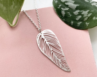 Delicate Silver Leaf Necklace - Leaf Pendant - House Plant Jewellery - Plant Necklace - Silver Leaf Jewellery - Gift For Her