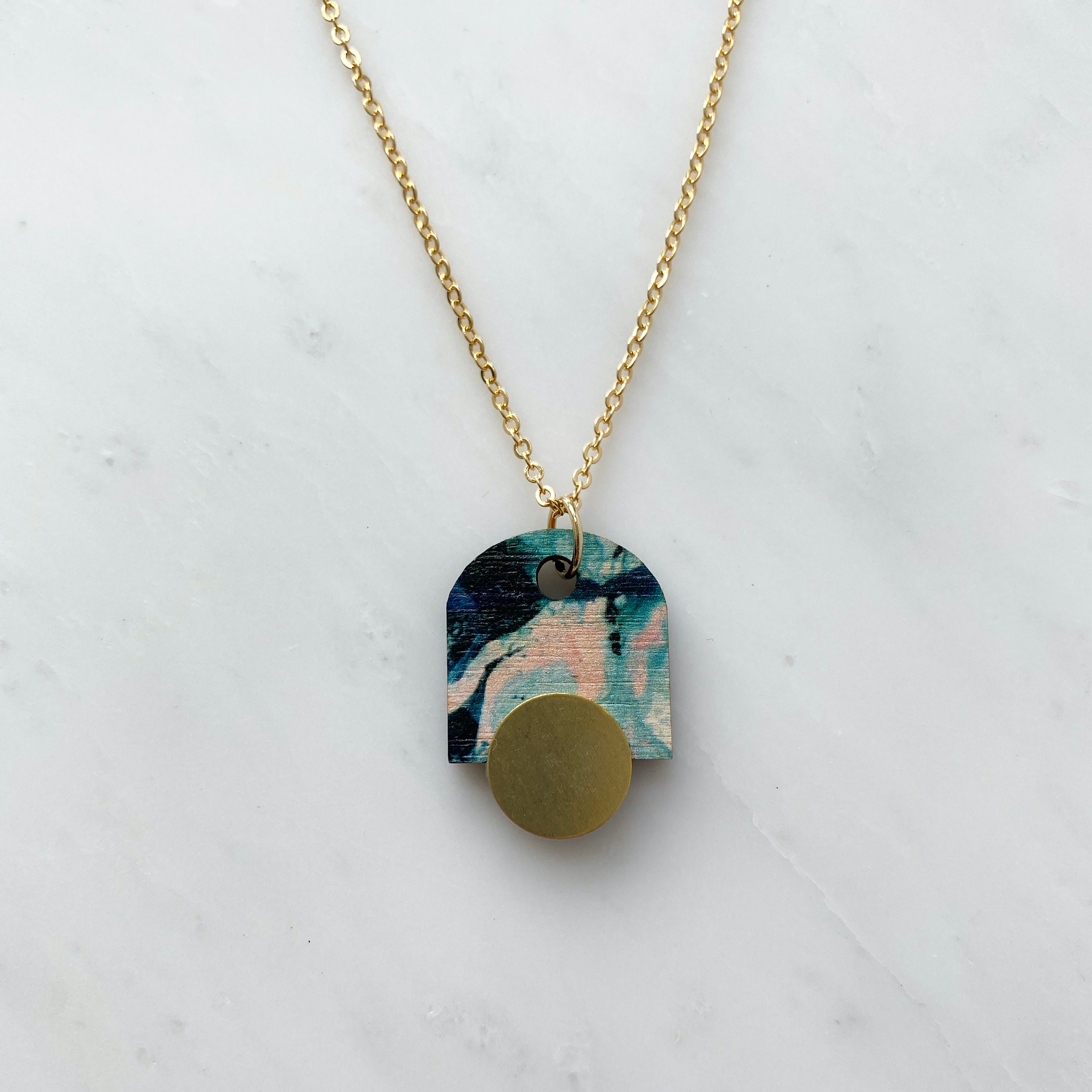 Marble Arch Necklace - Geometric Pendant Jewellery Gift For Her Minimal Arc