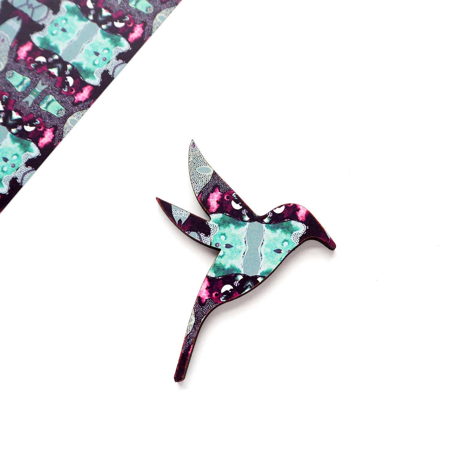 Blue Hummingbird Pin Brooch